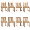 vidaXL Chaises de jardin 8 pcs avec coussins Bois de teck massif