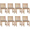 vidaXL Chaises de jardin 8 pcs avec coussins Bois de teck massif