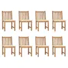 vidaXL Chaises de jardin 8 pcs avec coussins Bois de teck massif