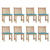 vidaXL Chaises de jardin 8 pcs avec coussins Bois de teck massif