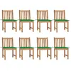 vidaXL Chaises de jardin 8 pcs avec coussins Bois de teck massif
