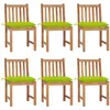 vidaXL Chaises de jardin 6 pcs avec coussins Bois de teck massif