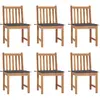 vidaXL Chaises de jardin 8 pcs avec coussins Bois de teck massif