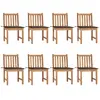 vidaXL Chaises de jardin 8 pcs avec coussins Bois de teck massif