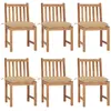 vidaXL Chaises de jardin 6 pcs avec coussins Bois de teck massif