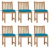 vidaXL Chaises de jardin 6 pcs avec coussins Bois de teck massif
