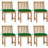 vidaXL Chaises de jardin 6 pcs avec coussins Bois de teck massif