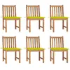 vidaXL Chaises de jardin 6 pcs avec coussins Bois de teck massif