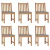 vidaXL Chaises de jardin 6 pcs avec coussins Bois de teck massif