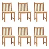 vidaXL Chaises de jardin 6 pcs avec coussins Bois de teck massif
