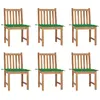 vidaXL Chaises de jardin 6 pcs avec coussins Bois de teck massif