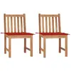 vidaXL Chaises de jardin 4 pcs avec coussins Bois de teck massif