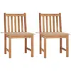 vidaXL Chaises de jardin 4 pcs avec coussins Bois de teck massif