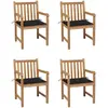 vidaXL Chaises de jardin 8 pcs avec coussins noir Bois de teck massif