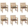 vidaXL Chaises de jardin 8 pcs avec coussins taupe Bois de teck massif