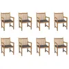 vidaXL Chaises de jardin 8 pcs avec coussins anthracite Bois de teck