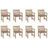 vidaXL Chaises de jardin 8 pcs avec coussins gris Bois de teck massif