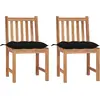 vidaXL Chaises de jardin 4 pcs avec coussins Bois de teck massif
