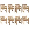 vidaXL Chaises de jardin 8 pcs avec coussins beige Bois de teck solide