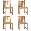 vidaXL Chaises de jardin 4 pcs Bois de teck solide