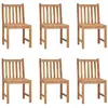 vidaXL Chaises de jardin 6 pcs Bois de teck solide
