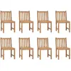 vidaXL Chaises de jardin 8 pcs Bois de teck solide