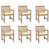 vidaXL Chaises de jardin 6 pcs avec coussins crème Bois de teck massif