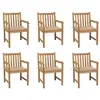 vidaXL Chaises de jardin 6 pcs avec coussins beige Bois de teck massif