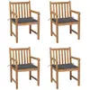 vidaXL Chaises de jardin 6 pcs avec coussins anthracite Bois de teck