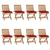 Chaises Pliantes Avec Coussins, 8 Pièces, En Teck Massif Vidaxl