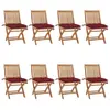 Chaises Pliables De Jardin Avec Coussins Lot De 8 Teck Solide Vidaxl