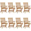 VIDAXL Yueyinnkeji Chaises De Jardin 8 Pcs Bois De Teck Massif Type