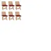 VIDAXL Lot de 6 Chaises Pliables de Jardin avec Coussins, Sièges de Terrasse, Chaises de Salle à Manger, Meubles de Patio Extérieur, Bois de Teck