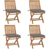 vidaXL Chaises pliables de jardin avec coussins 4 pcs Teck solide