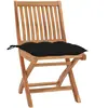 vidaXL Chaises de jardin pliantes avec coussins 4 pcs. Bois massif tec...