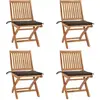 vidaXL Lot de 4 Chaises pliantes Teck Taupe