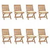 vidaXL Chaises pliables de jardin avec coussins 8 pcs Teck solide