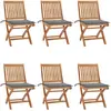 vidaXL Chaises pliables de jardin avec coussins 6 pcs Bois de teck