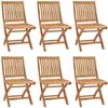 vidaXL Chaises pliables jardin teck - Lot de 6