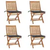 vidaXL Chaises pliables de jardin avec coussins 4 pcs Teck solide