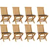 vidaXL Chaises de jardin avec coussins taupe 8 pcs Bois de teck massif