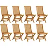 vidaXL Chaises de jardin pliables 8 pcs Bois de teck massif