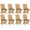 vidaXL Chaises de jardin avec coussins anthracite 8 pcs Teck massif