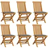 vidaXL Chaises de jardin avec coussins gris 8 pcs Bois de teck massif