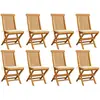 vidaXL Chaises de jardin avec coussins crème 8 pcs Bois de teck massif