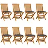vidaXL Chaises de jardin avec coussins anthracite 8 pcs Teck massif