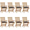 vidaXL Chaises de jardin avec coussins anthracite 8 pcs Teck massif