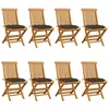 vidaXL Chaises de jardin avec coussins taupe 8 pcs Bois de teck massif
