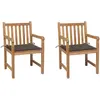 vidaXL Chaises de jardin 4 pcs avec coussins taupe Bois de teck solide