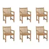 vidaXL Chaises d'extérieur 6 pcs Bois de teck solide
